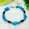 Perles élastiques à torsion magnétique avec bracelet en pierres précieuses turquoise et bracelet à gemme